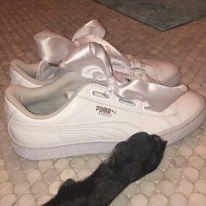 PUMA Basket Heart Patent Sneakers *BARLEY USED*